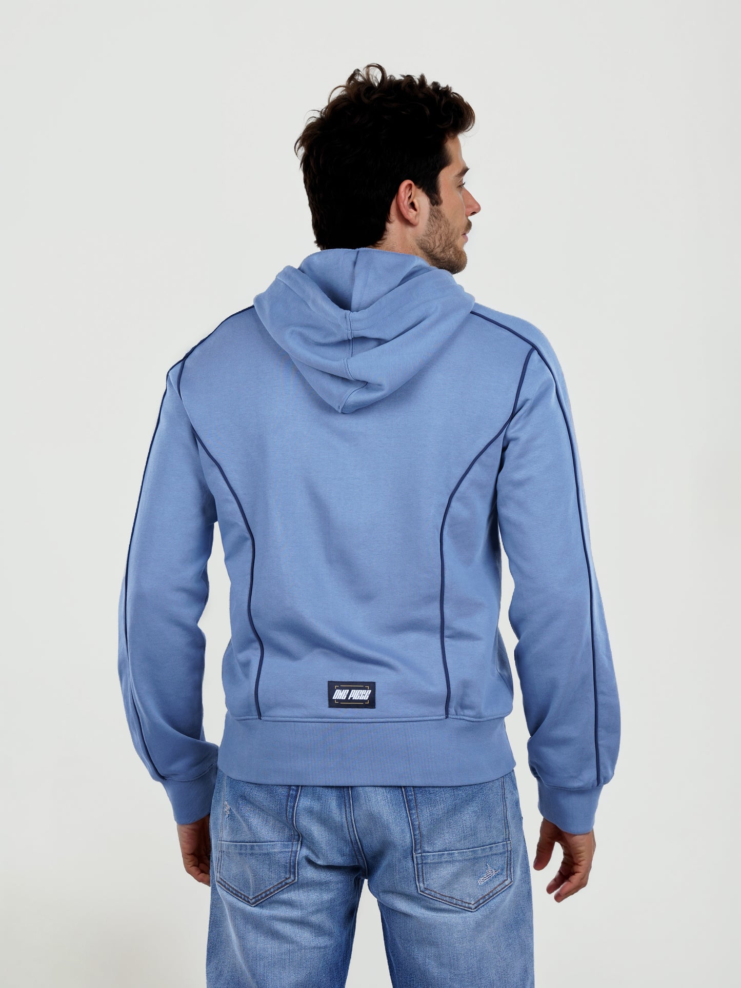 One Piece - Blue Printed Cotton Sweatshirt