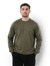 Celio* Solid Regular Fit Cotton Olive Sweater