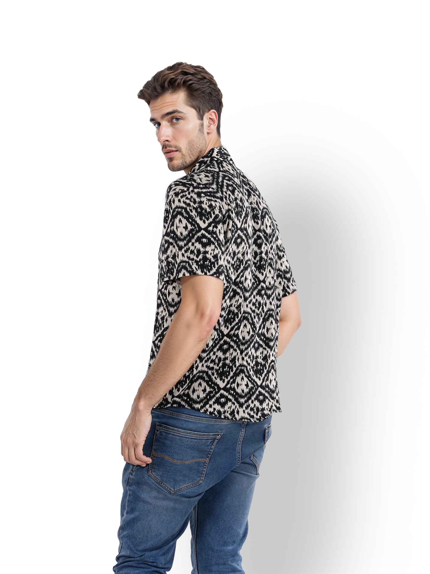 Black Printed Viscose Shirt