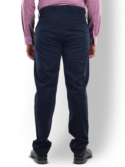 Navy Blue Straight Fit Trousers