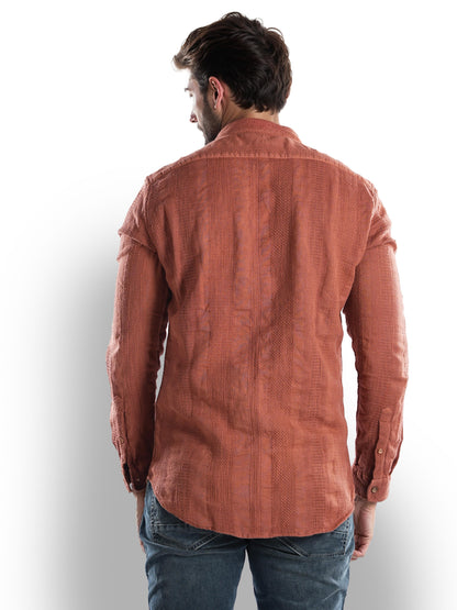 Rust Solid Cotton Shirt