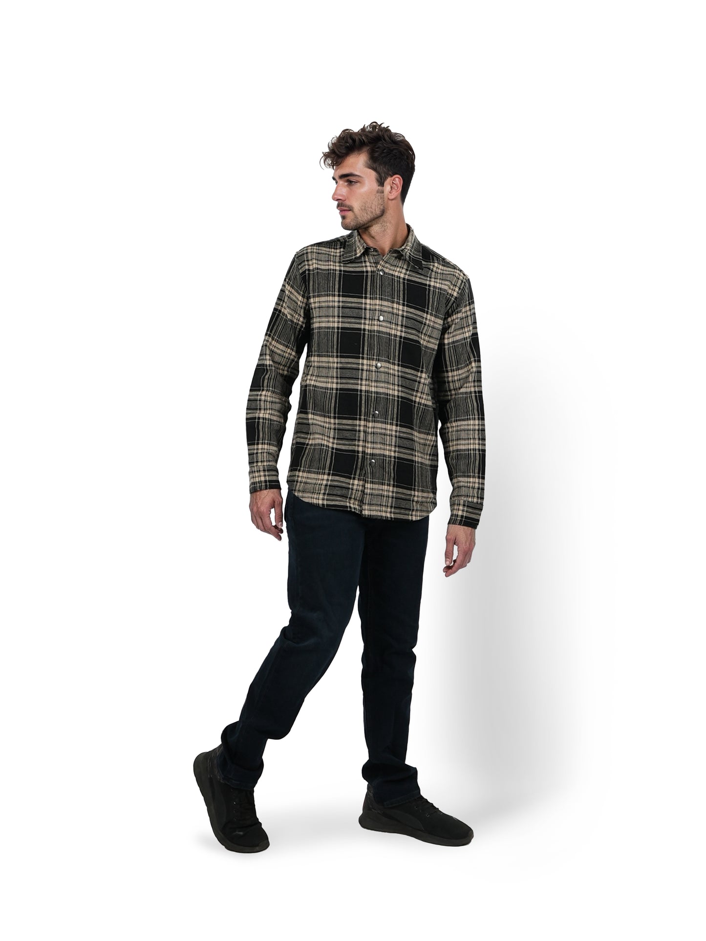 Black Checks Cotton Shirt