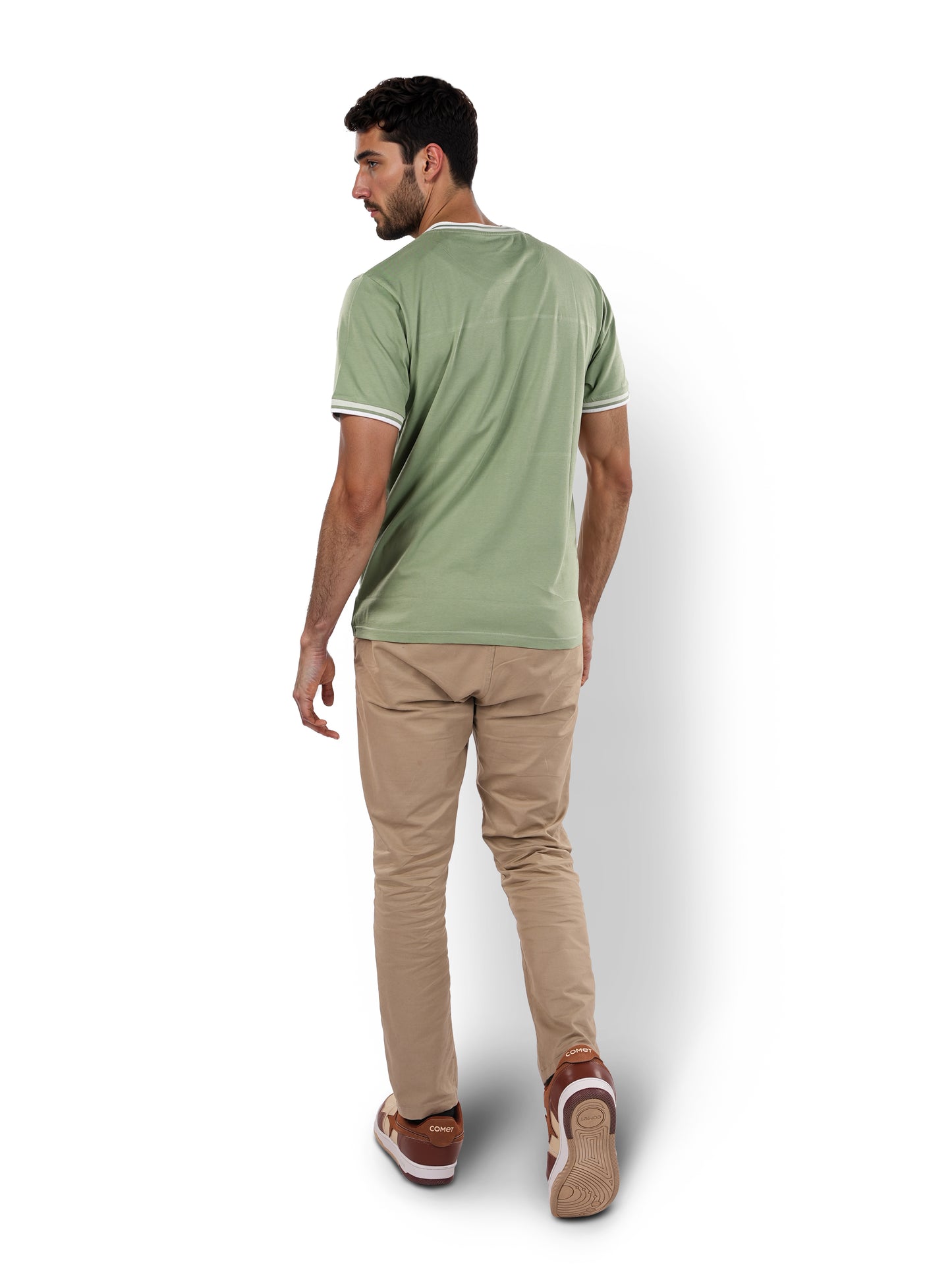 Green Colourblock Cotton T-shirt