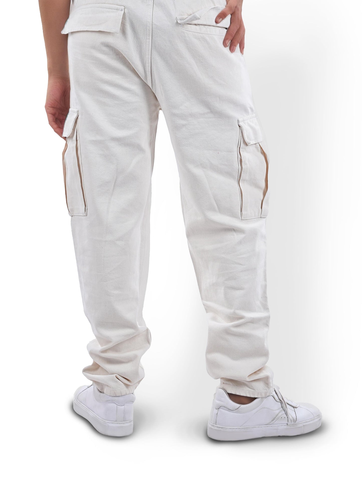 Beige Straight Fit Cargos