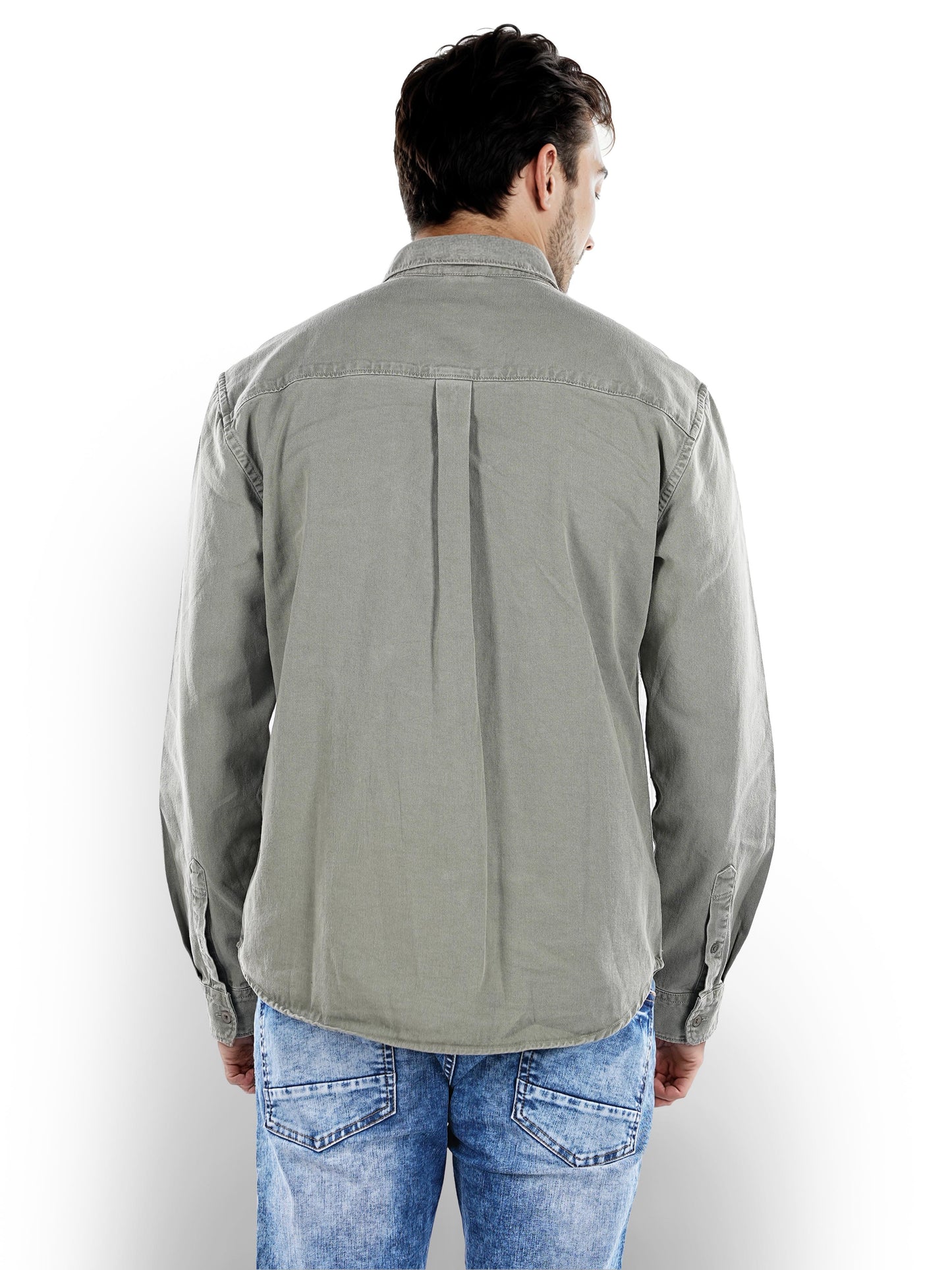 Green Solid Cotton Shirt