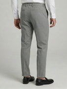 Celio Mens Grey Solid 24H Fit Polyester Casual Trouser