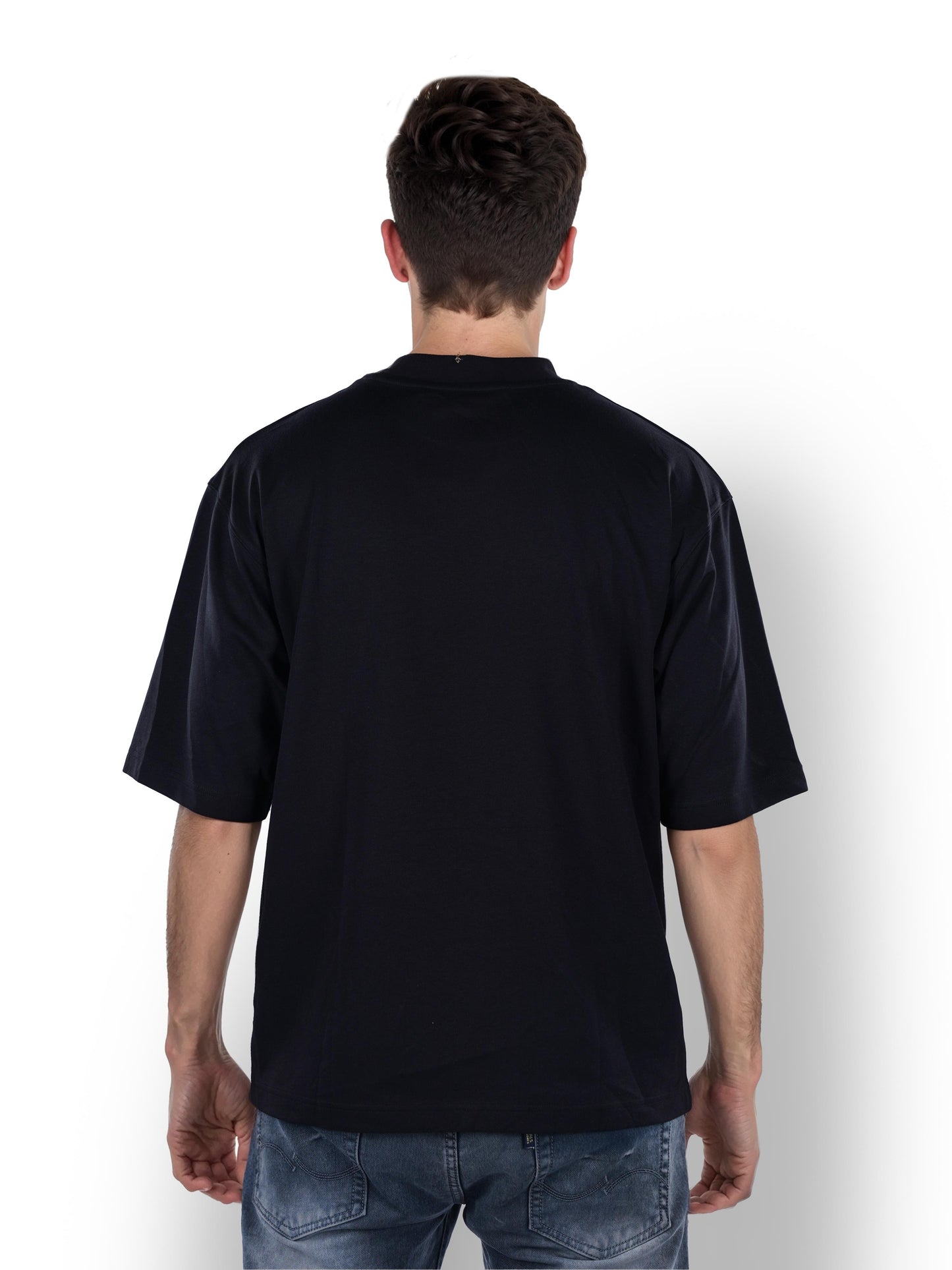 Black Solid Cotton T-shirt