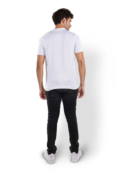 White Solid Cotton T-Shirt