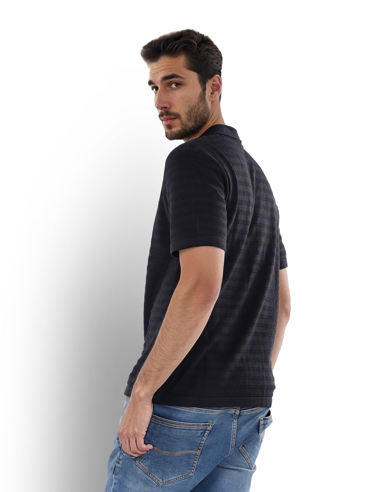 Black Solid Cotton Shirt