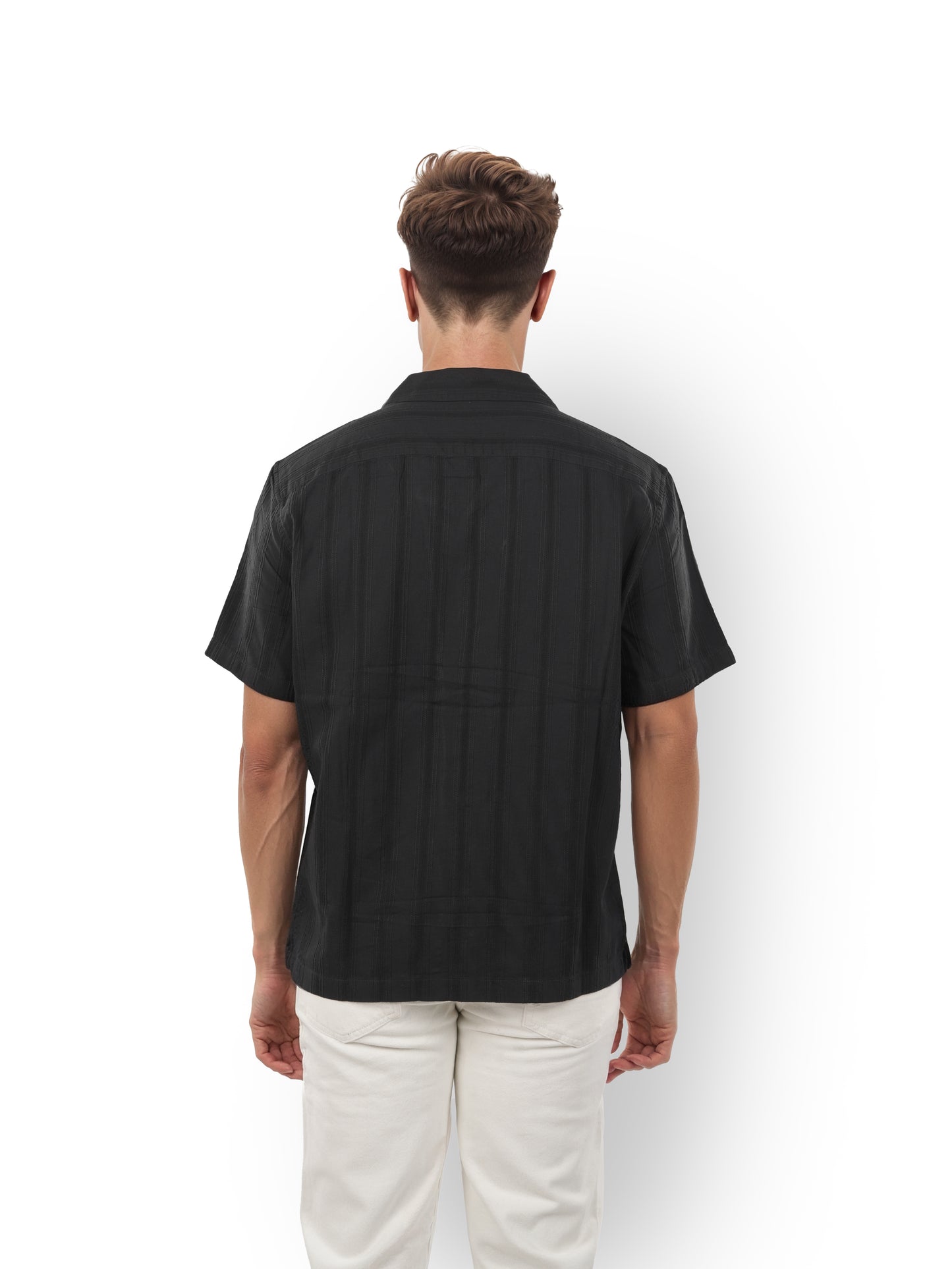 Black Striped Cotton Shirt