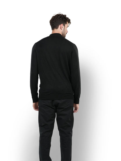 Black Solid Viscose Sweater