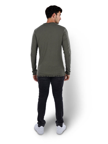 Olive Solid Cotton T-shirt