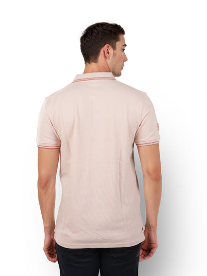 Pink Solid Cotton Polo