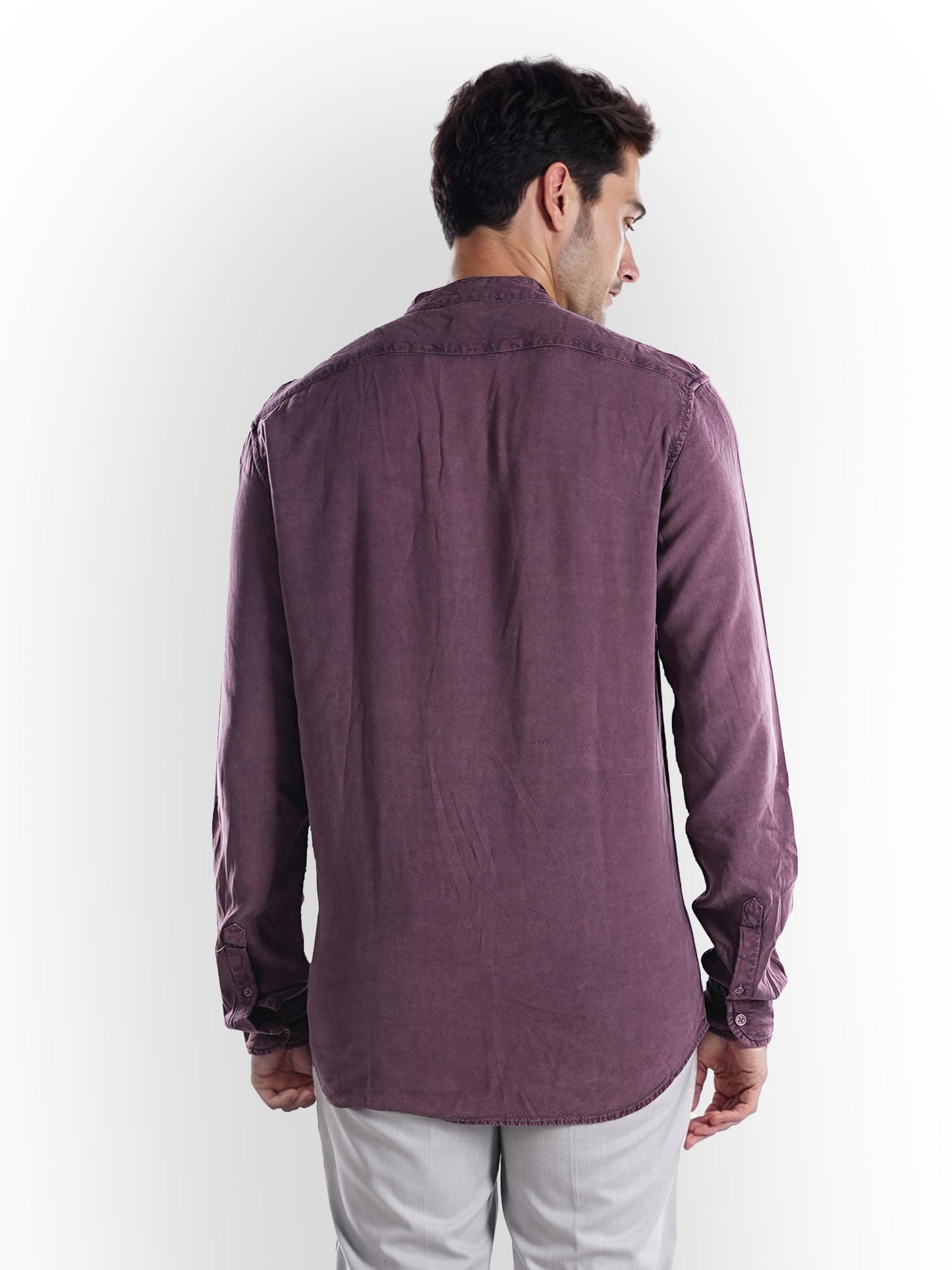 Purple Solid Cotton Shirt