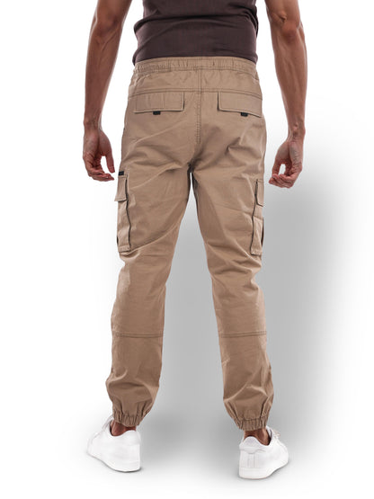 Beige Straight Fit Cargos