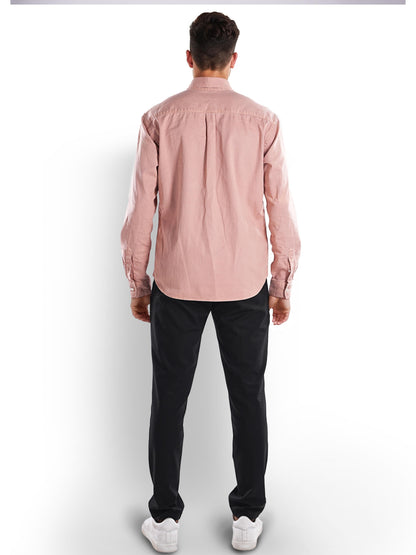 Pink Solid Cotton Shirt