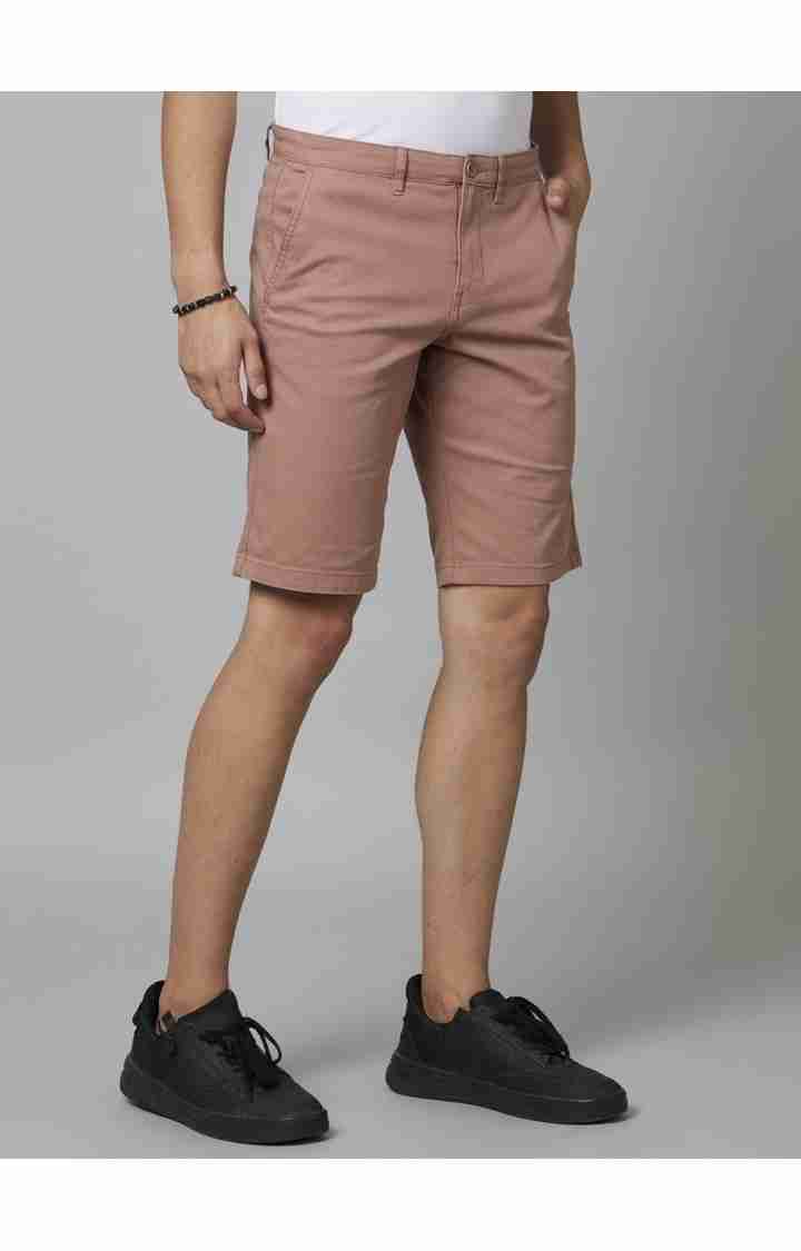 Peach Regular Fit Shorts