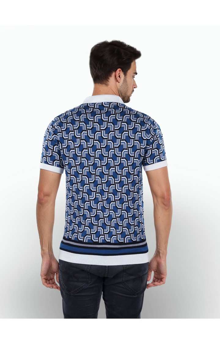 Celio* Cotton Blue Men Regular Fit Printed T-Shirt