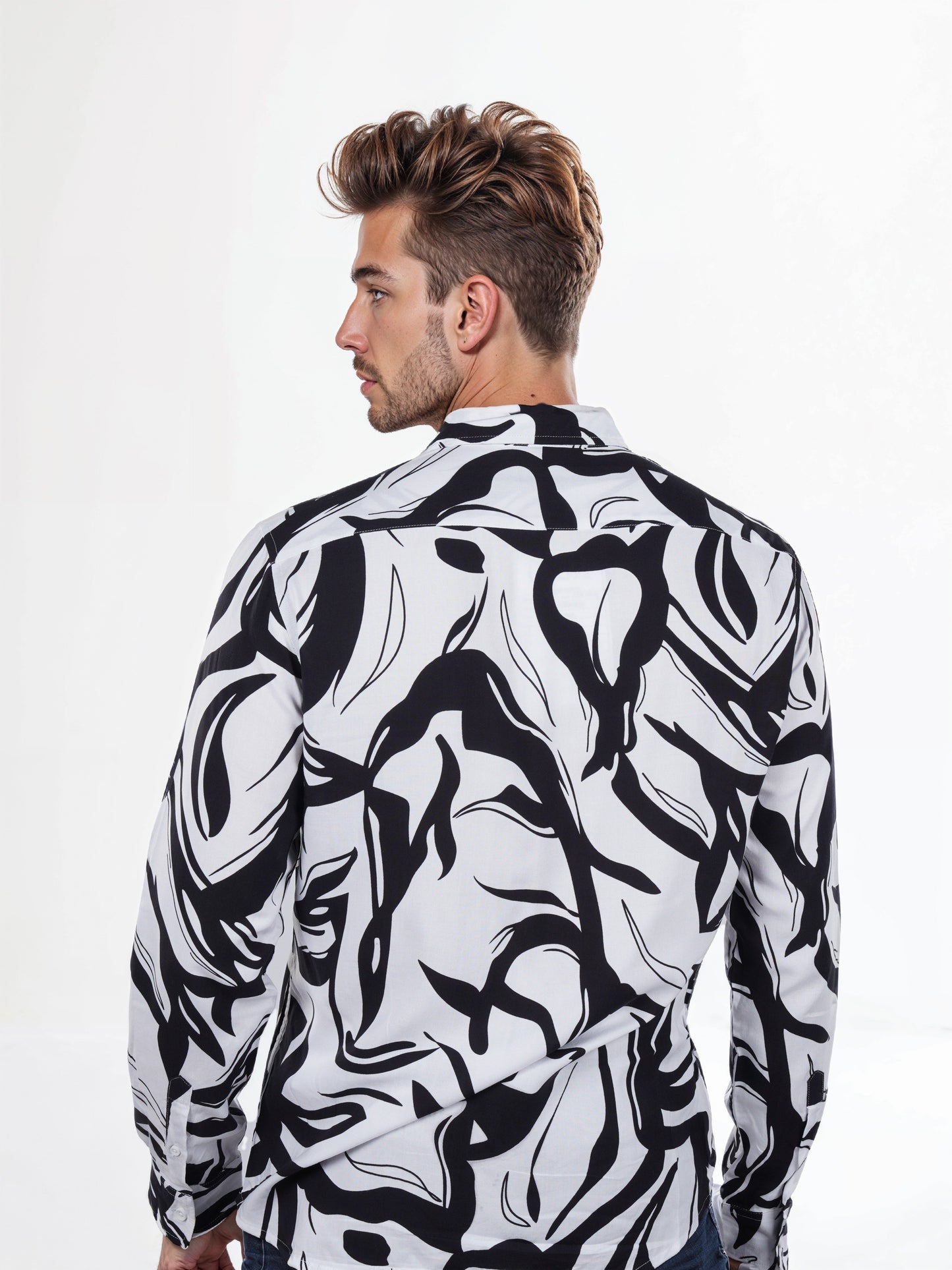 Celio* Printed Regular Fit Viscose White Shirts