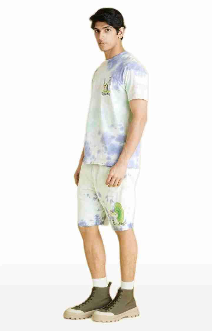 Rick & Morty - Yellow Tie Dye Cotton Shorts