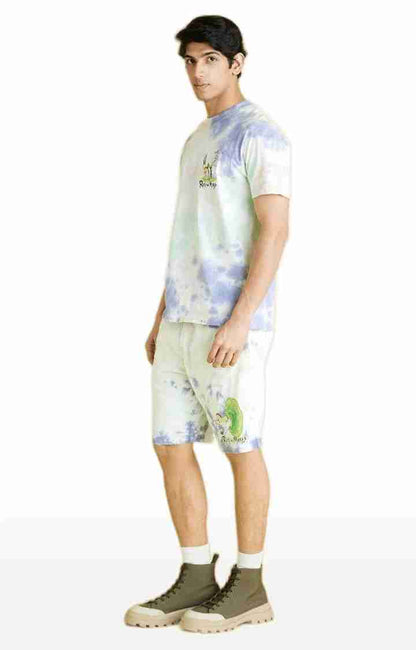 Rick & Morty - Yellow Tie Dye Cotton Shorts