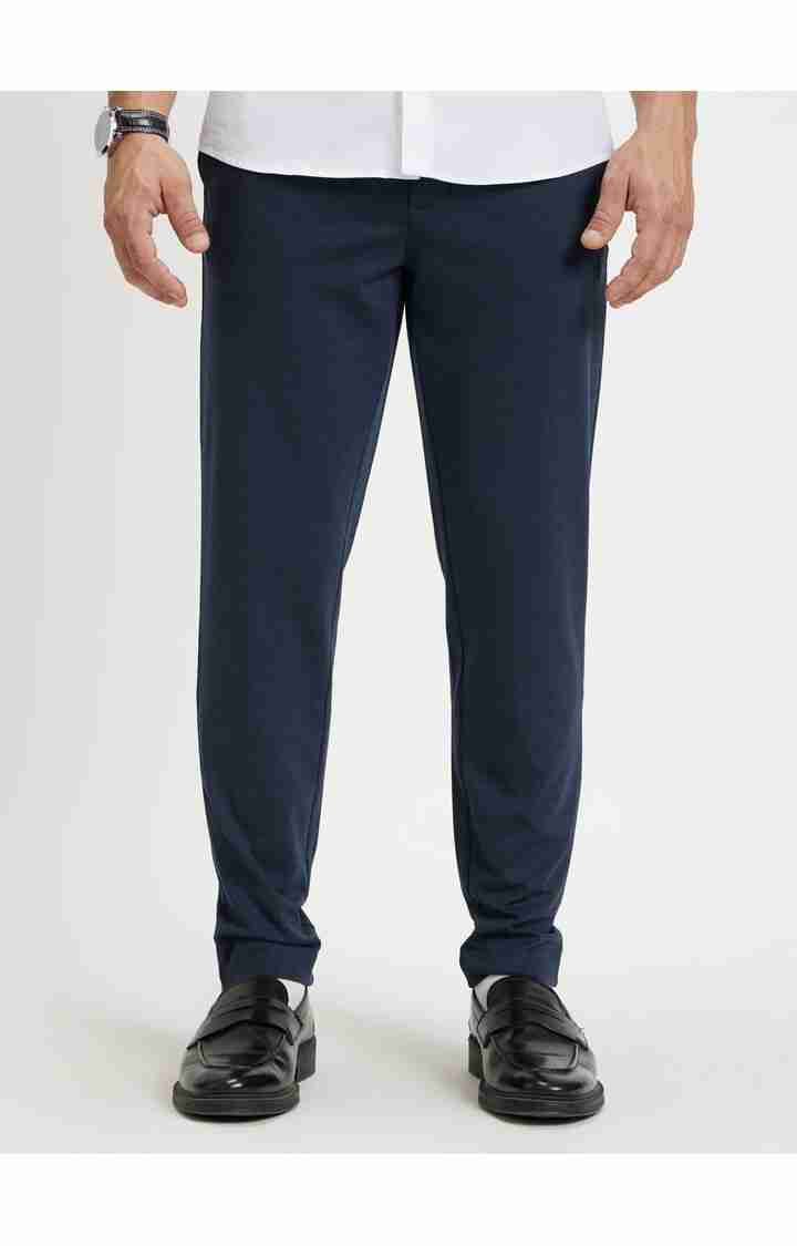 Navy Blue Slim Fit Trousers