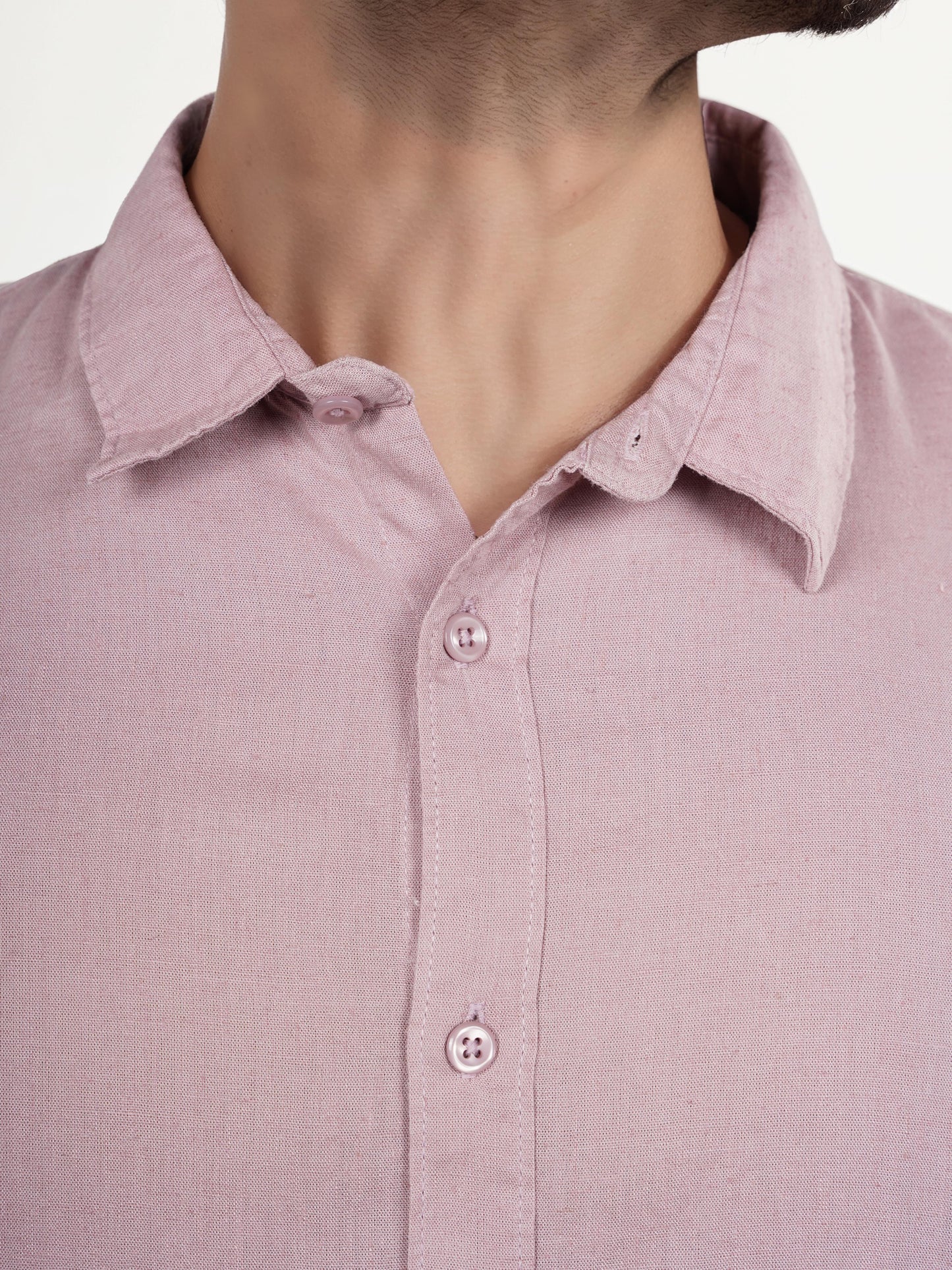 Mauve Solid Linen Shirt