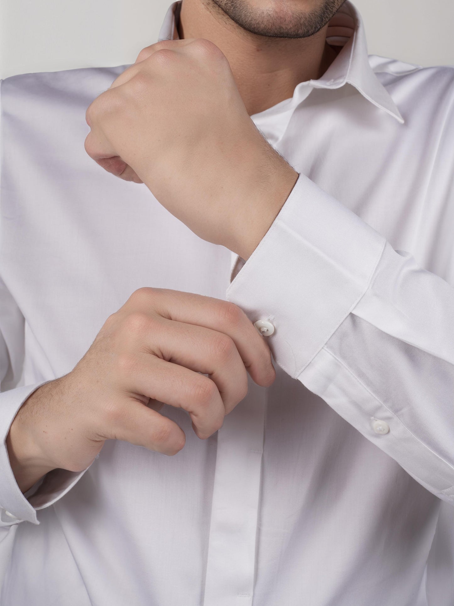 White Solid Cotton Shirt