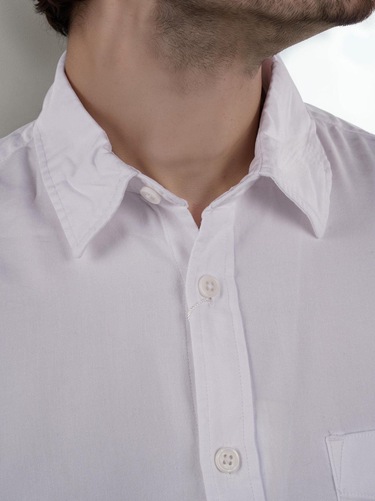 White Solid Cotton Shirt