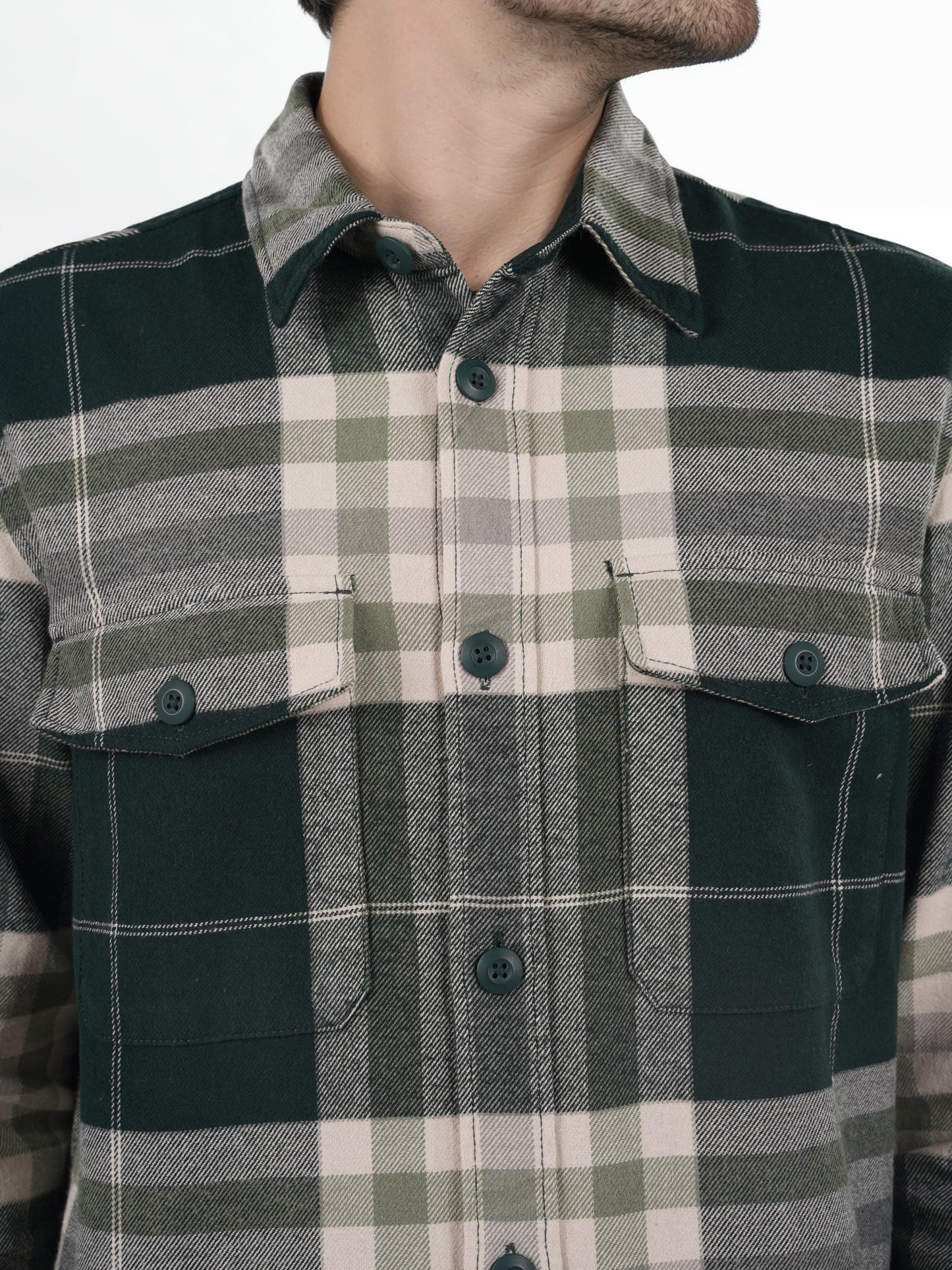 Green Checks Cotton Shirt