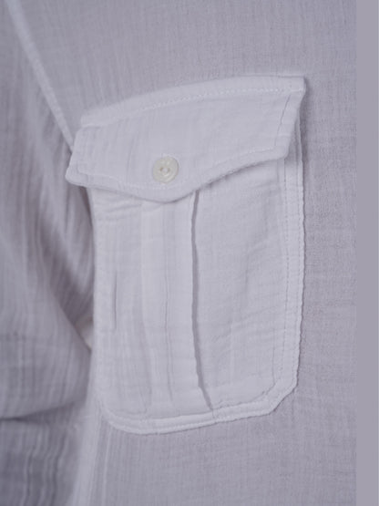 White Solid Cotton Shirt