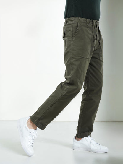 Green Straight Fit Trousers