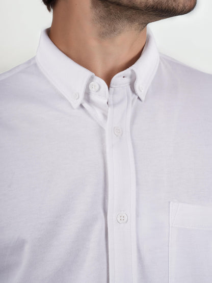 White Solid Cotton Shirt