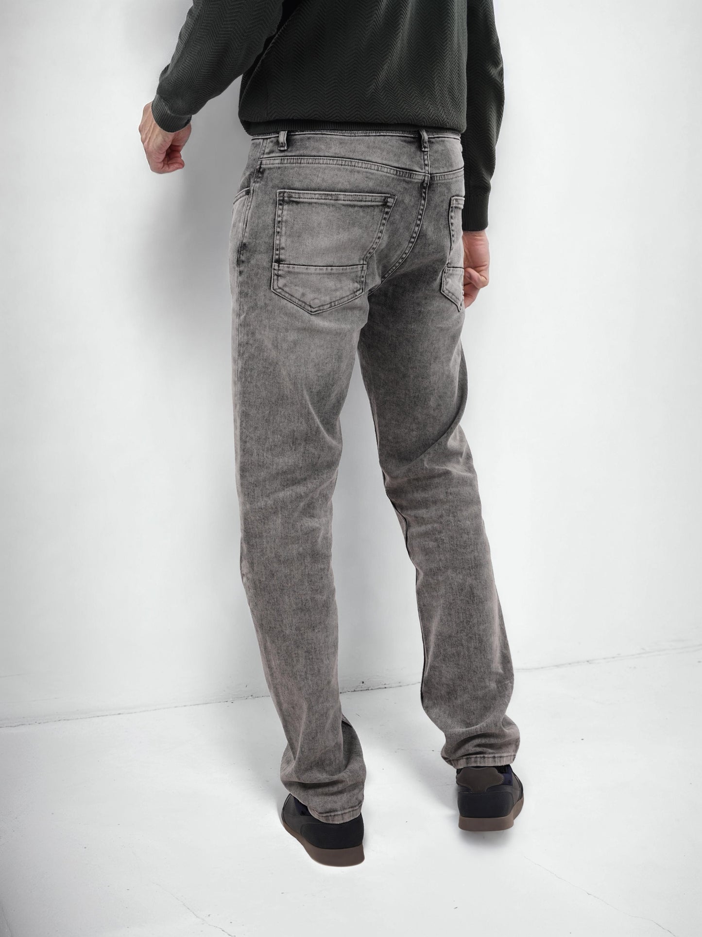 Grey Straight Fit Jeans