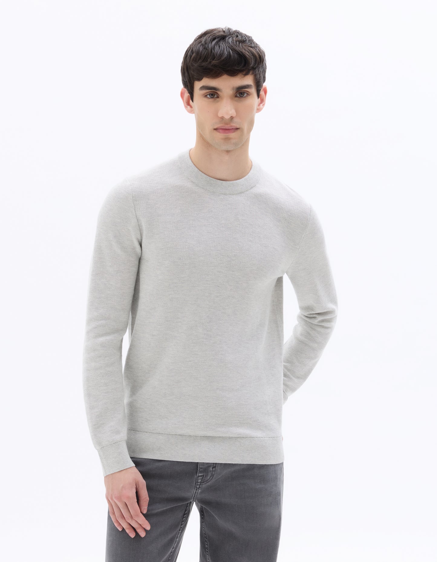 Regular Fit 100% Cotton Solid Crew Neck Sweaters