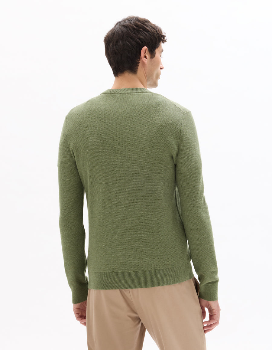 Regular Fit 100% Cotton Solid Crew Neck Sweaters