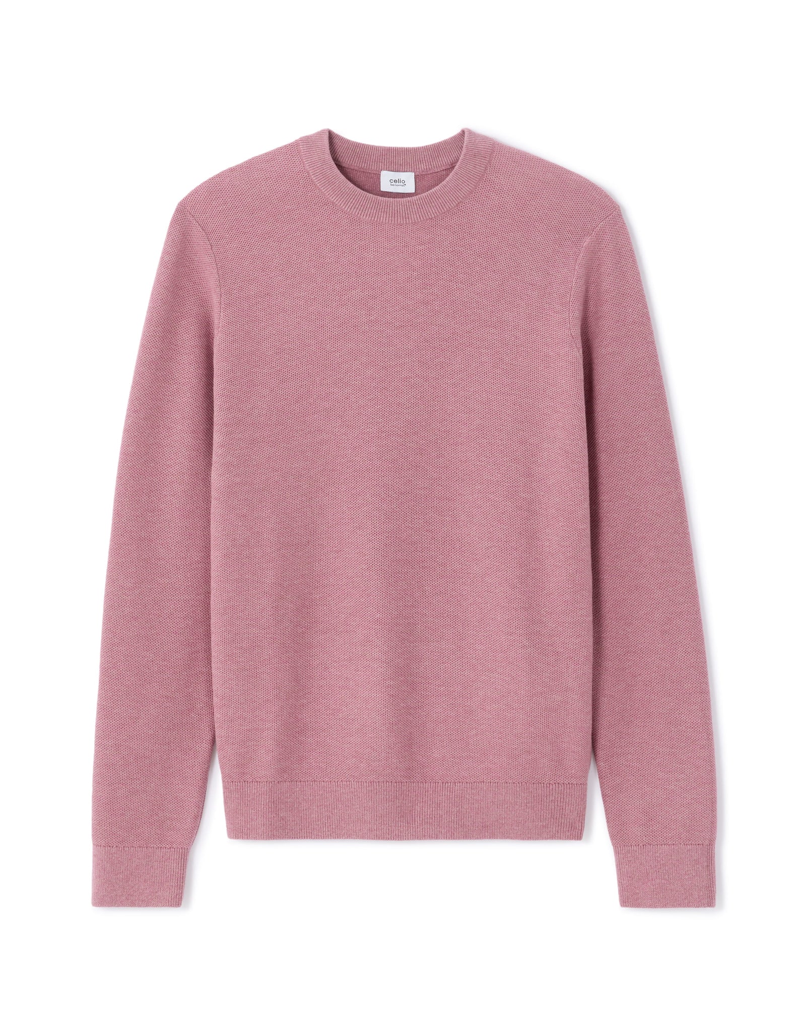 Regular Fit 100% Cotton Crew Neck Sweaters - Pink