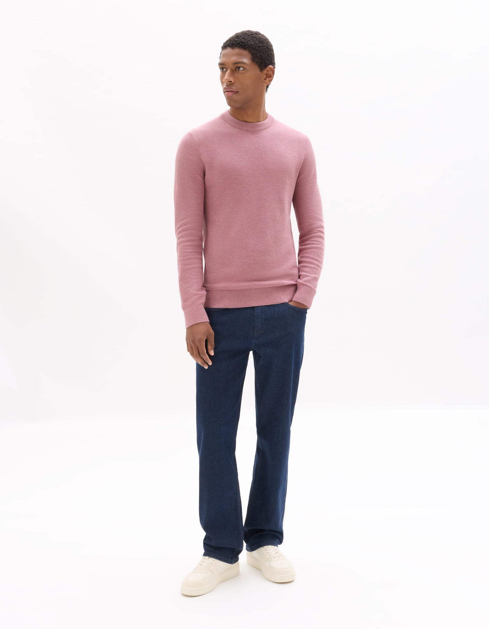 Regular Fit 100% Cotton Crew Neck Sweaters - Pink