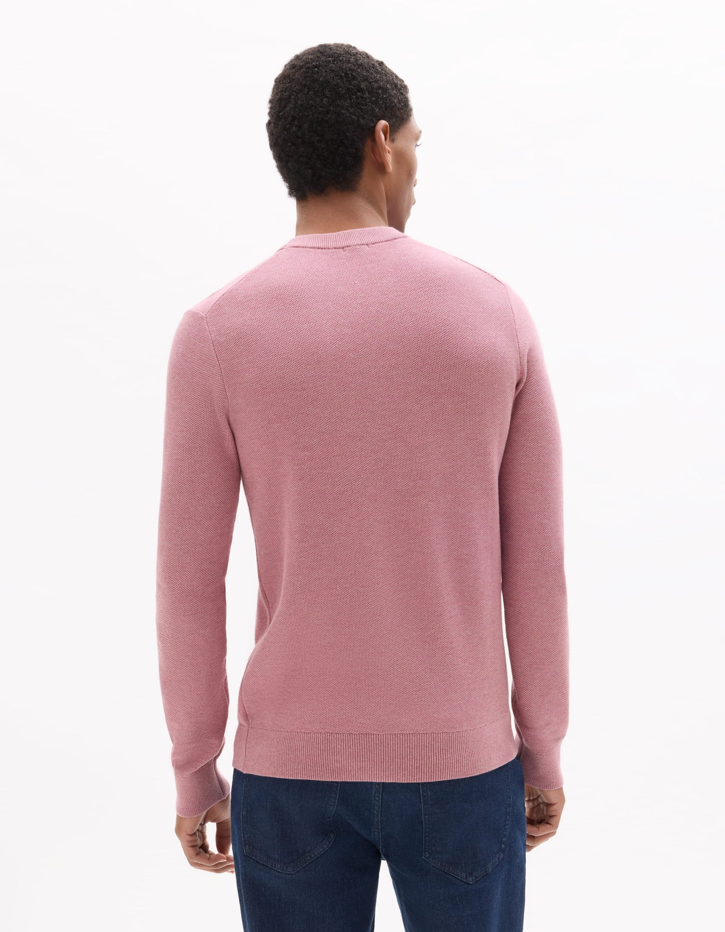 Regular Fit 100% Cotton Crew Neck Sweaters - Pink