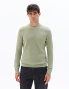 Regular Fit 100% Cotton Crew Neck Sweaters - Green