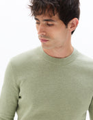 Regular Fit 100% Cotton Crew Neck Sweaters - Green