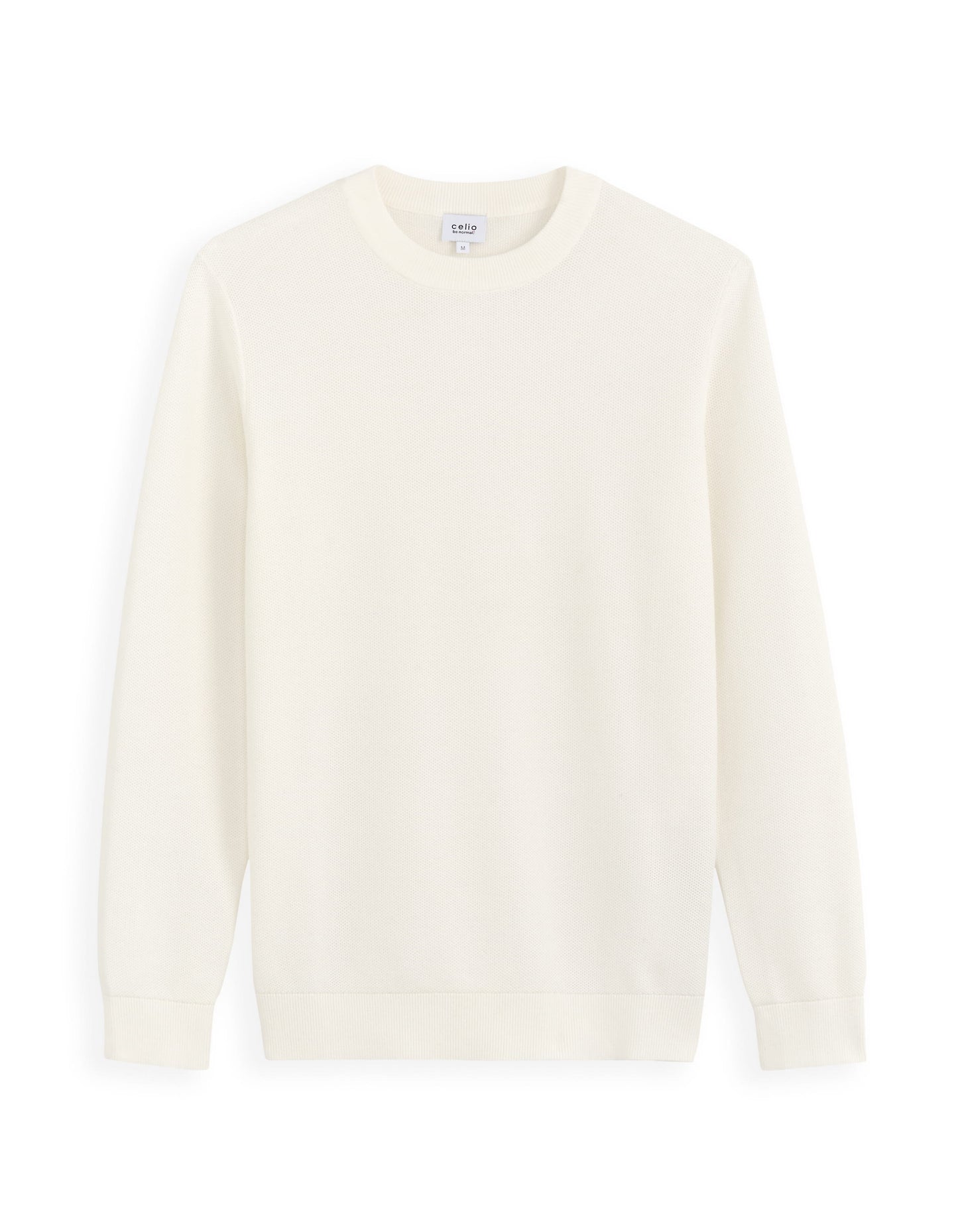Regular Fit 100% Cotton Crew Neck Sweaters - Off White