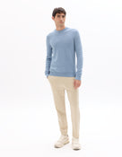 Regular Fit 100% Cotton Solid Crew Neck Sweaters