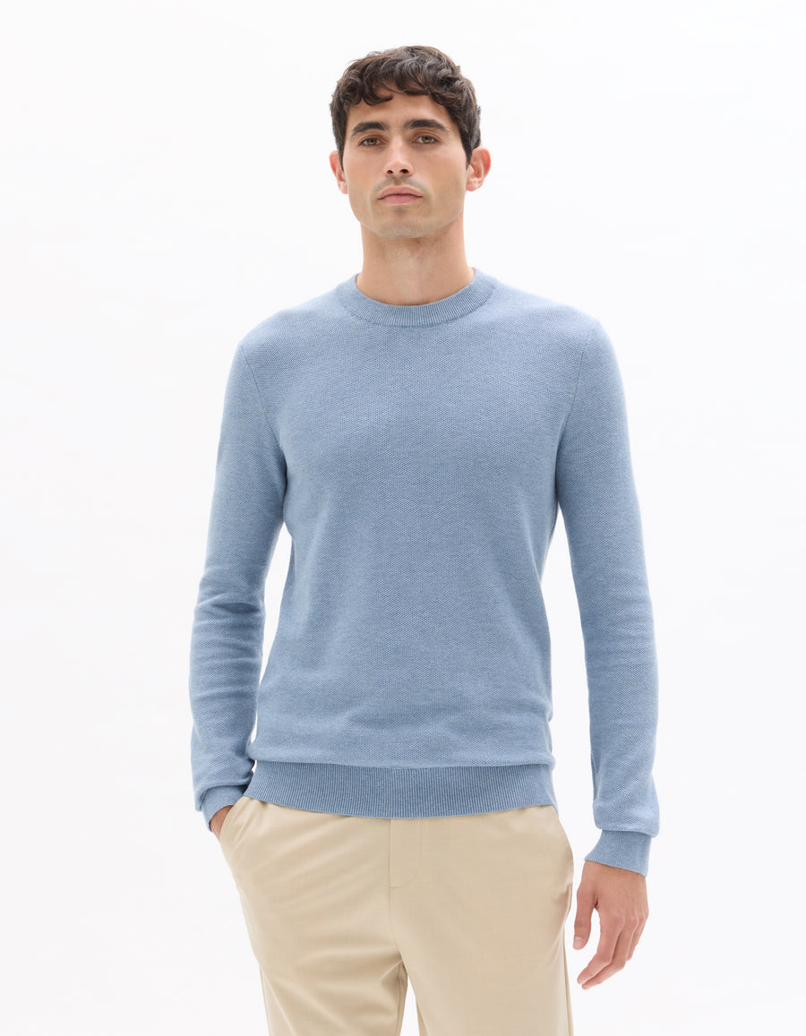 Regular Fit 100% Cotton Solid Crew Neck Sweaters