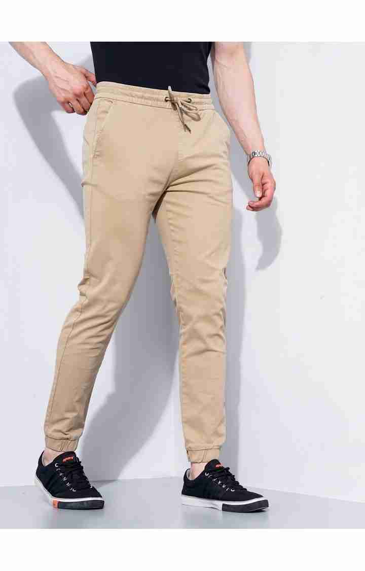 Beige Slim Fit Trousers