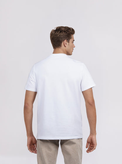 Celio* Men White Solid Regular Fit Cotton T-Shirt