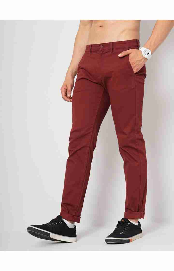 Maroon Slim Fit Trousers