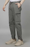 Celio* Cotton-Blend Regular Fit Grey Trouser