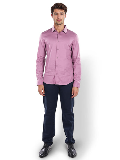 Mauve Solid Lyocell Shirt