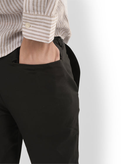 Black Regular Fit Trousers